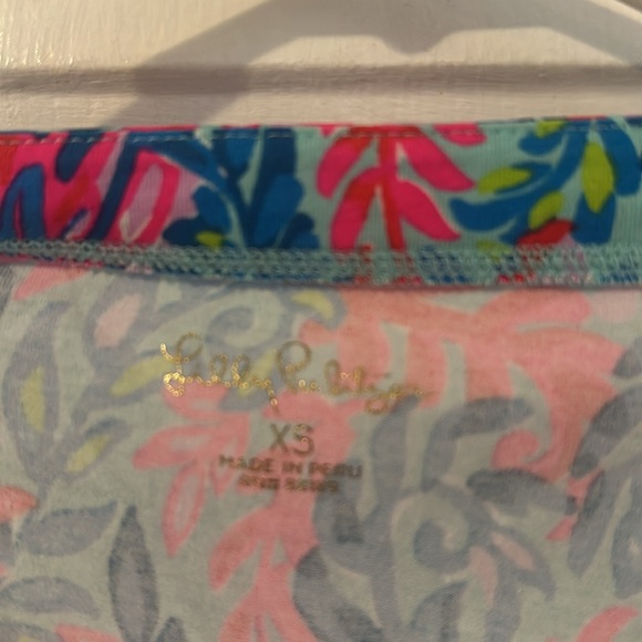 NWOT Women’s Lilly Pulitzer Aleah Surf Blue & Pink Flim Flam Top Size XS - Picture 5 of 8
